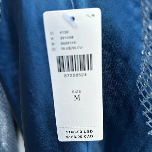 DOLAN LEFT COAST Long Sleeve Mesh Mockable Midi Slip Dress In Blue New with Tags - Picture 9 of 12